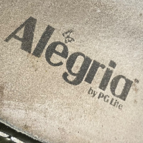 Alegria Pisa PIS-123 Wedge Sandals Slides Sz 37 US 7 / 7.5 Silver Leather Beaded - Picture 7 of 8